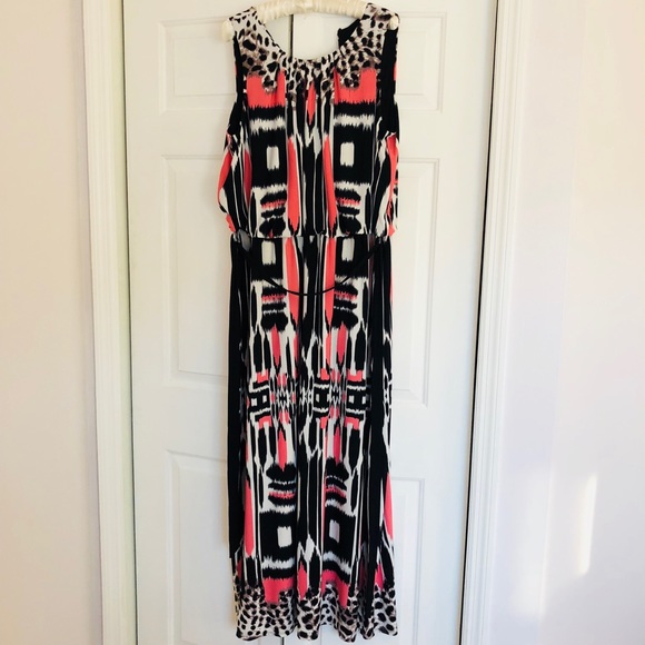 Dress Barn Dresses Black Maxi Dress With Animal Print Poshmark